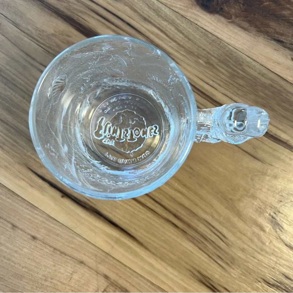 Flinstones McDonalds 1993 Vintage glass mug cup retro etched‎ glass bedrock USA